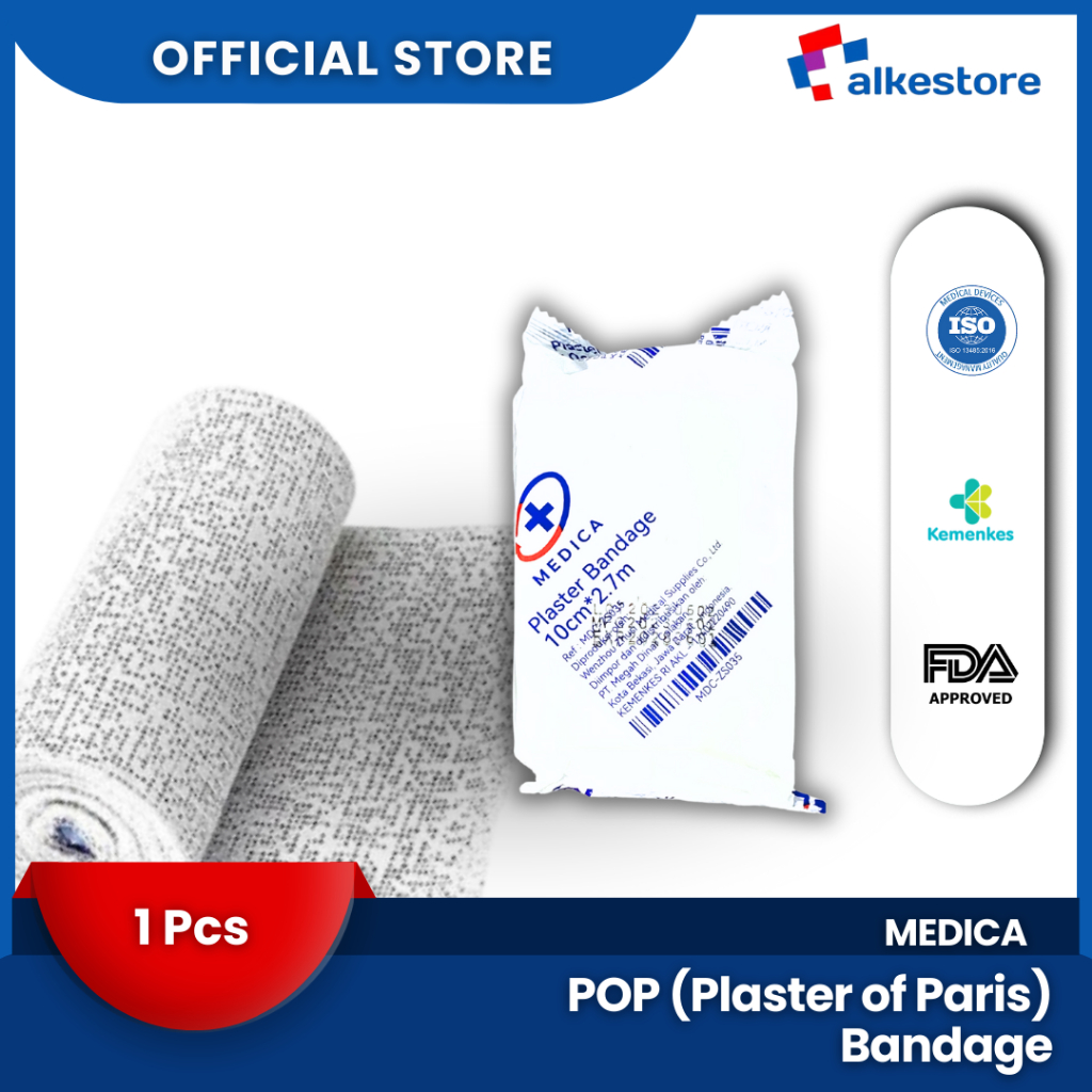 MEDICA - POP Bandage/Gypsona/Plaster of Paris Bandage/Perban PatahTulang 7.5-20cm