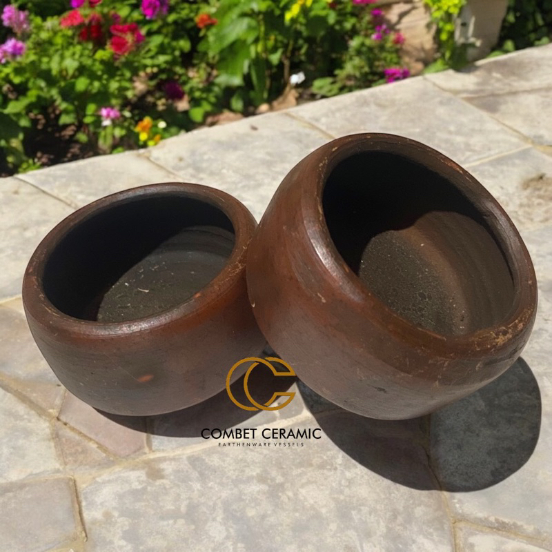 Tempat Makan Kelinci Kucing Gerabah Tanah Liat Diameter 10cm - Wadah Pakan Kelinci Kucing Tanah Liat