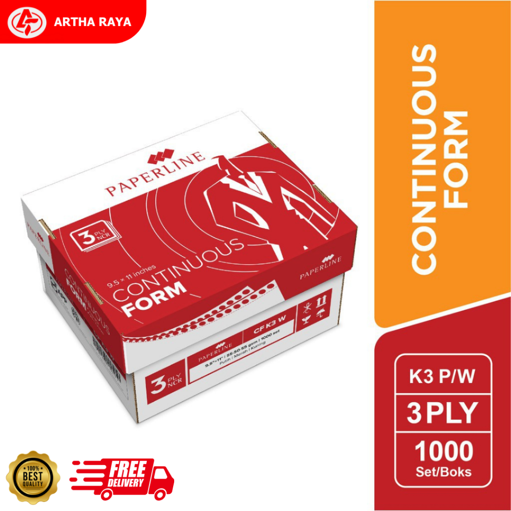 Kertas Continuous Form 3 Ply WARNA / PUTIH CF 3 Ply K3 WARNA / PUTIH 1 Dus