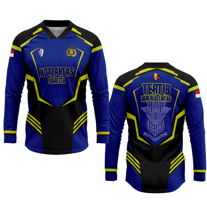 Kaos Baju Jersey/Model 'POLISI LALU LINTAS ' 2/Fullprint Kaos Polo - KORLANTAS- dewasa&Anak/new 2025