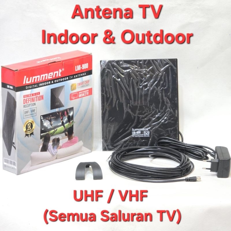 Lumment Antena TV INDOOR OUTDOOR LM-900 + FREE 10M KABEL UHF VHF SEMUA SALURAN TV ULTRA HIGH DEFINIT