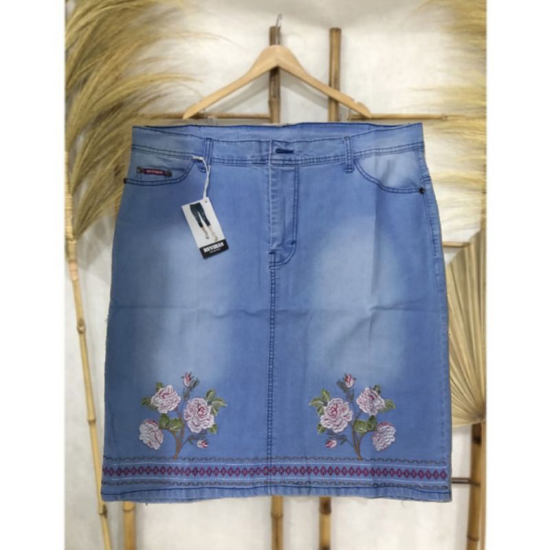 ROK SPAN JEANS BORDIR BIGSIZE/ROK SPAN MINI BORDIR ASLI/ROK SPAN MINI JUMBO.