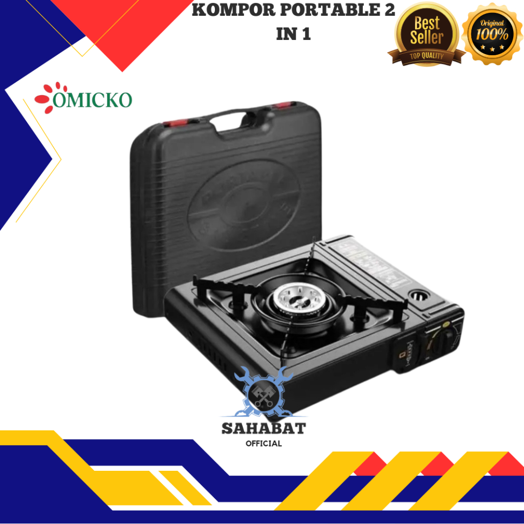 KOMPOR GAS PORTABLE 1 TUNGKU 2 IN 1 OMICKO / KOMPOR GAS PORTABLE MINI 1 TUNGKU