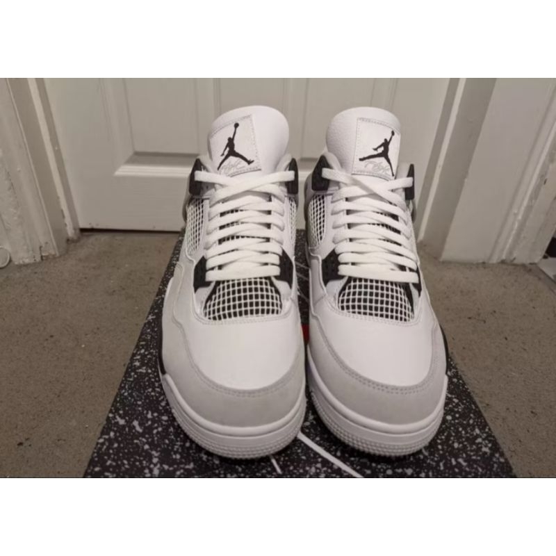 Nike Air Jordan 4 Retro Military Black White Black Grey Authentic