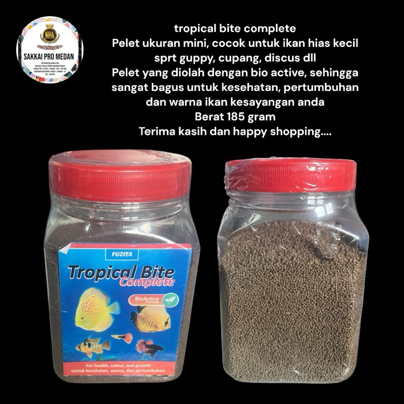 TROPICAL BITE Makanan Ikan Hias Premium Burayak/Guppy/Discus