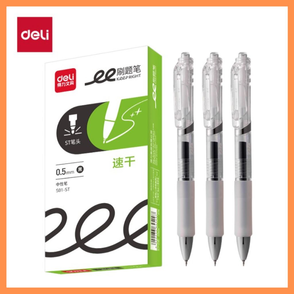 

DELI pena tinta gel 0.5 mm hitam S01-ST ( pcs )