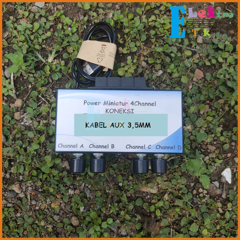 Power Mini Amplifier 4 Channel Stereo 5 Volt Rakitan Miniatur Sound Sistem Full Bass FREE KABEL AUX