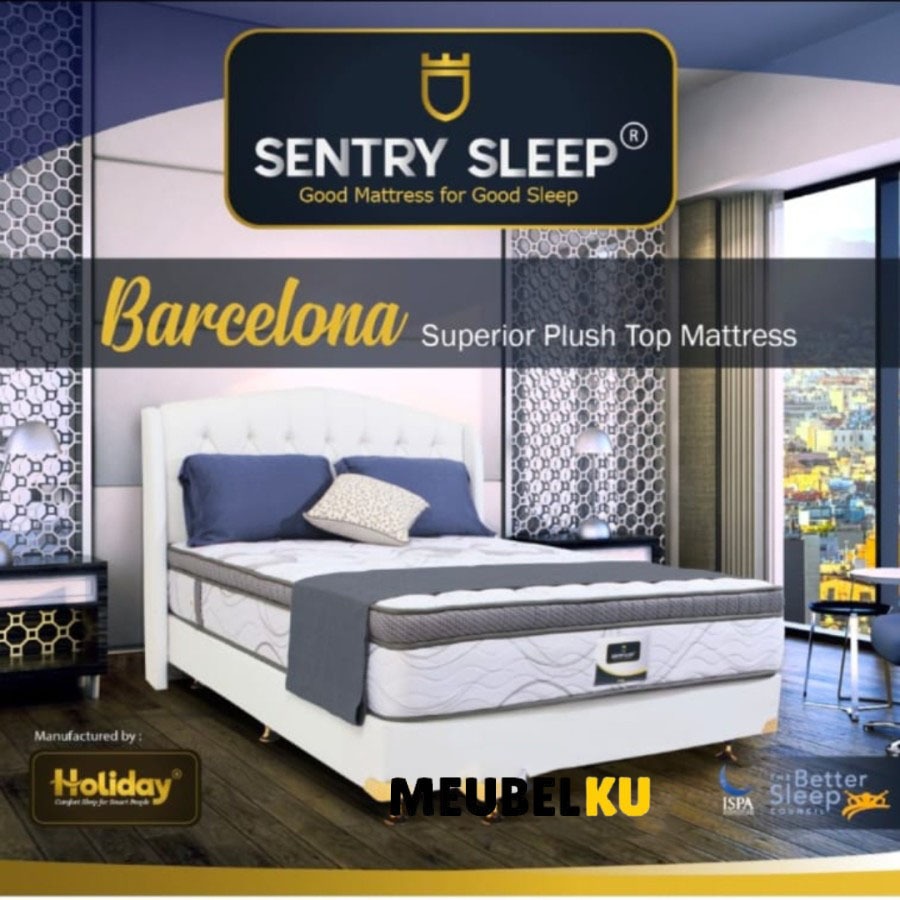Kasur Springbed SENTRY SLEEP BARCELONA HOLIDAY 100/120/140/160/180/200 Kasur Springbed PLUSTOP Tebal