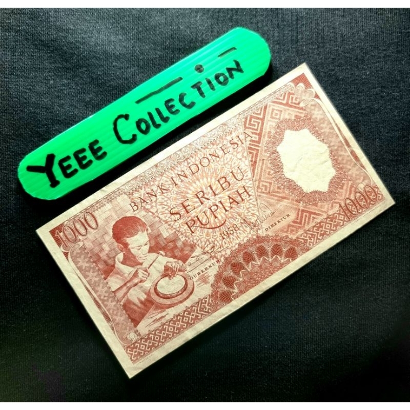 Uang Kertas Kuno 1000 Rupiah Pekerja Merah 1958 - SFG 14322