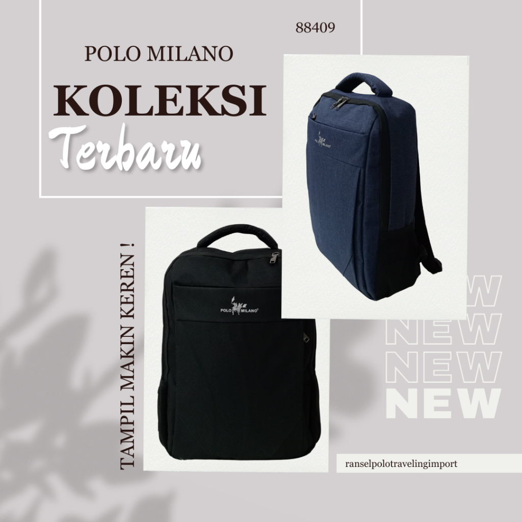 Tas Ransel Laptop Pria Polo9 Milano 88409-18inchi Ransel Kerja Tas Pria Wanita Import Original