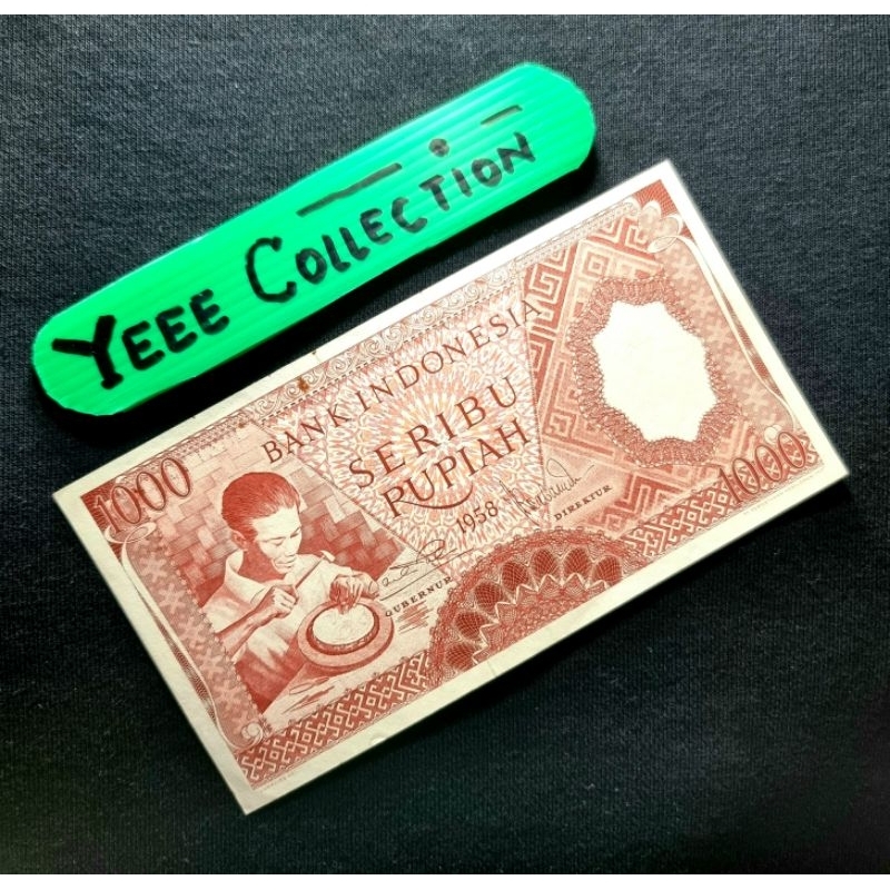 Uang Kertas Kuno Pekerja Merah 1000 Rupiah 1958 - UCZ 13990