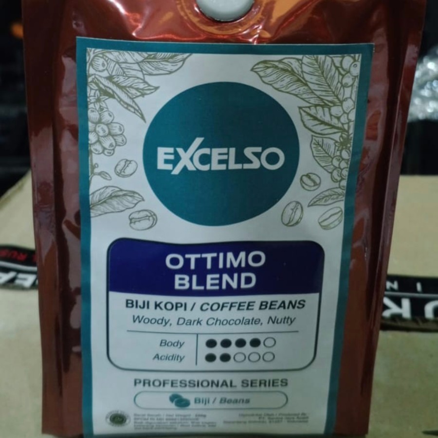 

Biji Kopi Excelso OTTIMO 250 gram House Blend 60% Arabika + 40% Robusta Coffee Beans Berkualitas untuk espresso