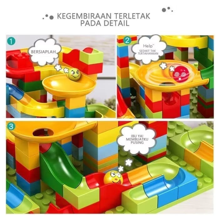 MAINAN BRICKS LEGO MARBLE RUN MAZE BLOCK - BALOK SUSUN - BUILDING BLOCK - FUNNY BLOCKS