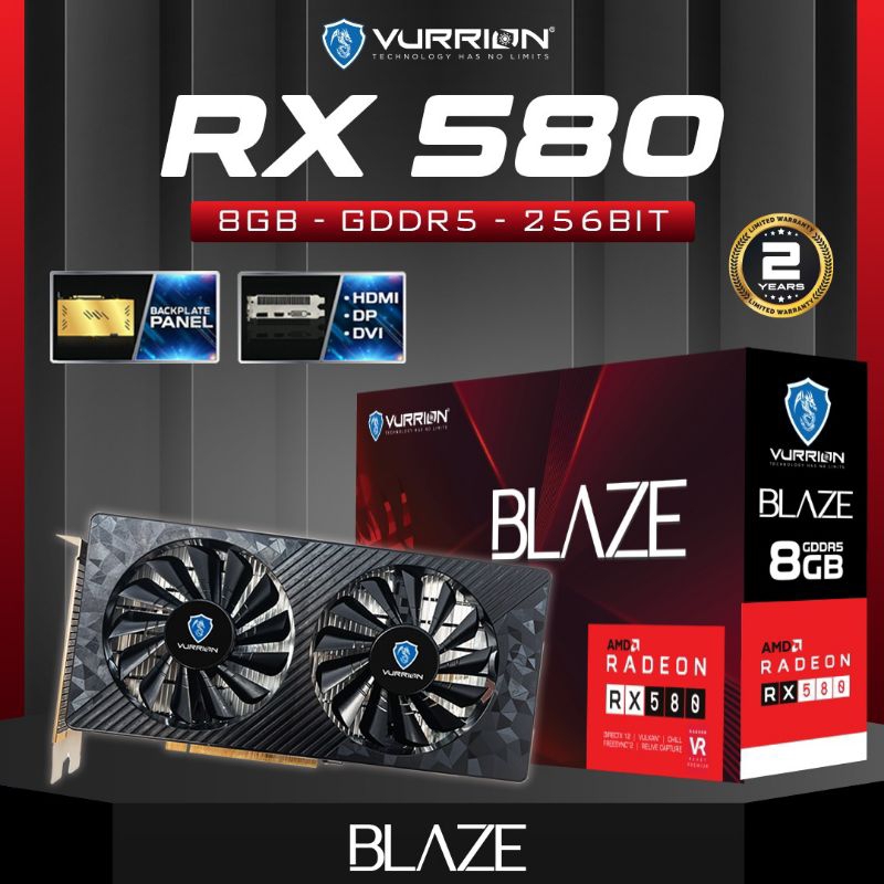 VGA AMD VURRION RX 580 8GB DDR5 256BIT RX580