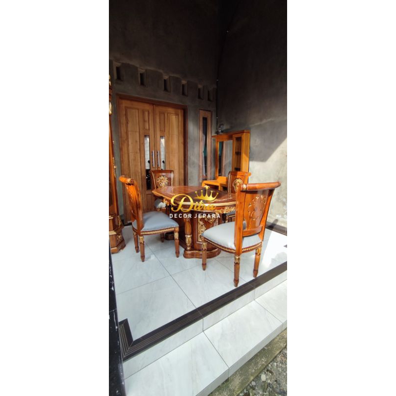 kursi makan / meja makan / kursi makan minimalis / meja makan minimalis / meja makan + kaca