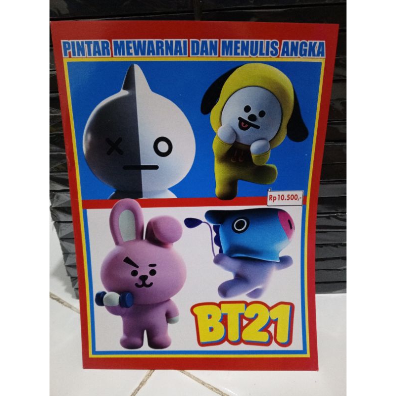 Buku pintar mewarnai dan menulis angka (BT21)