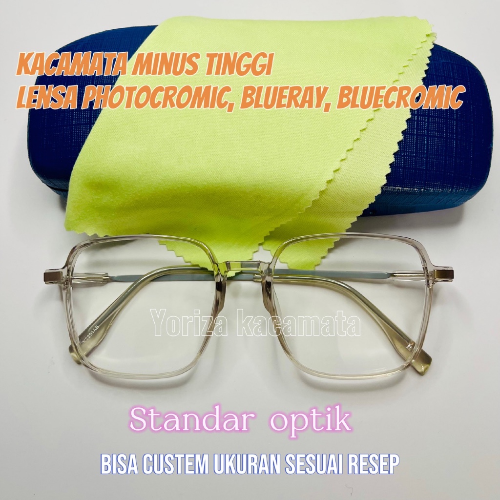 KACAMATA MINUS TINGGI LENSA PHOTOCROMIC, BLUECROMIC, BLUERAY kacamata minus photocromic