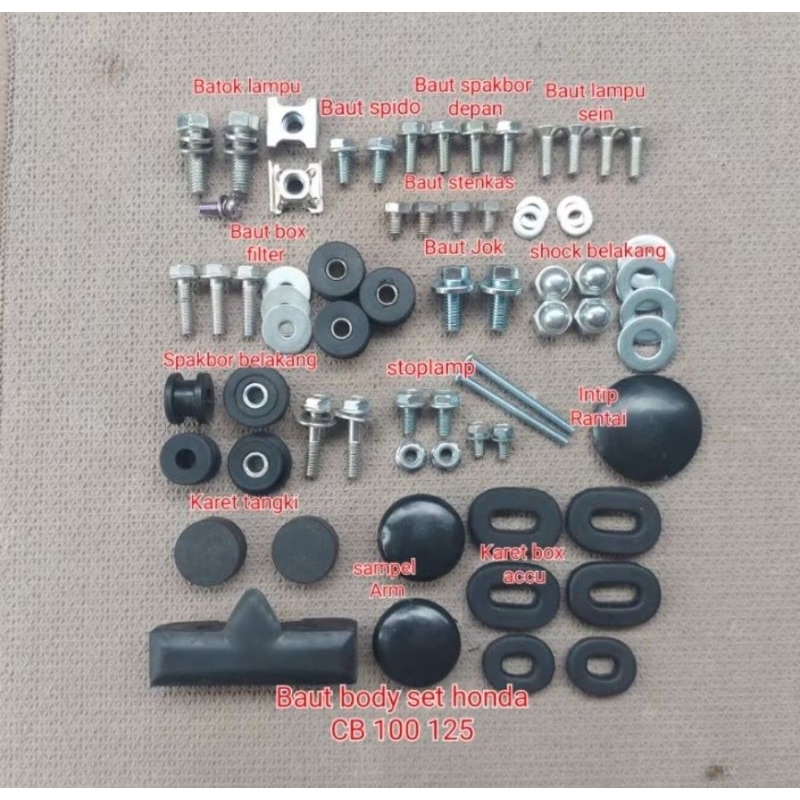 baut body honda cb100 honda cb125 baud body honda cb100 cb125 lengkap karet