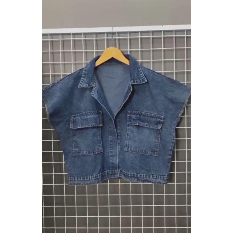 JAKET CASSANDRA VEST JEANS DENIM JAKET JEANS WANITA TANPA LENGAN JAKET ROMPI WANITA TERBARU JAKET CE