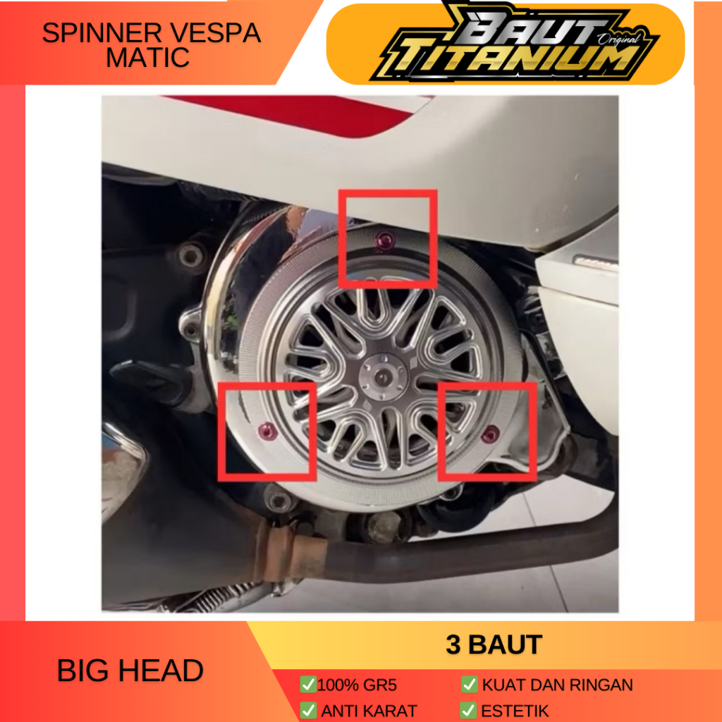 Baut Titanium Spinner Vespa Matic