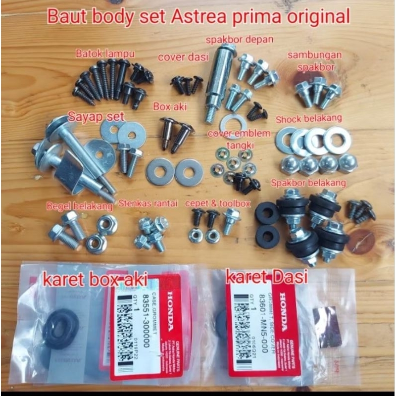 baut body honda astrea prima full set original