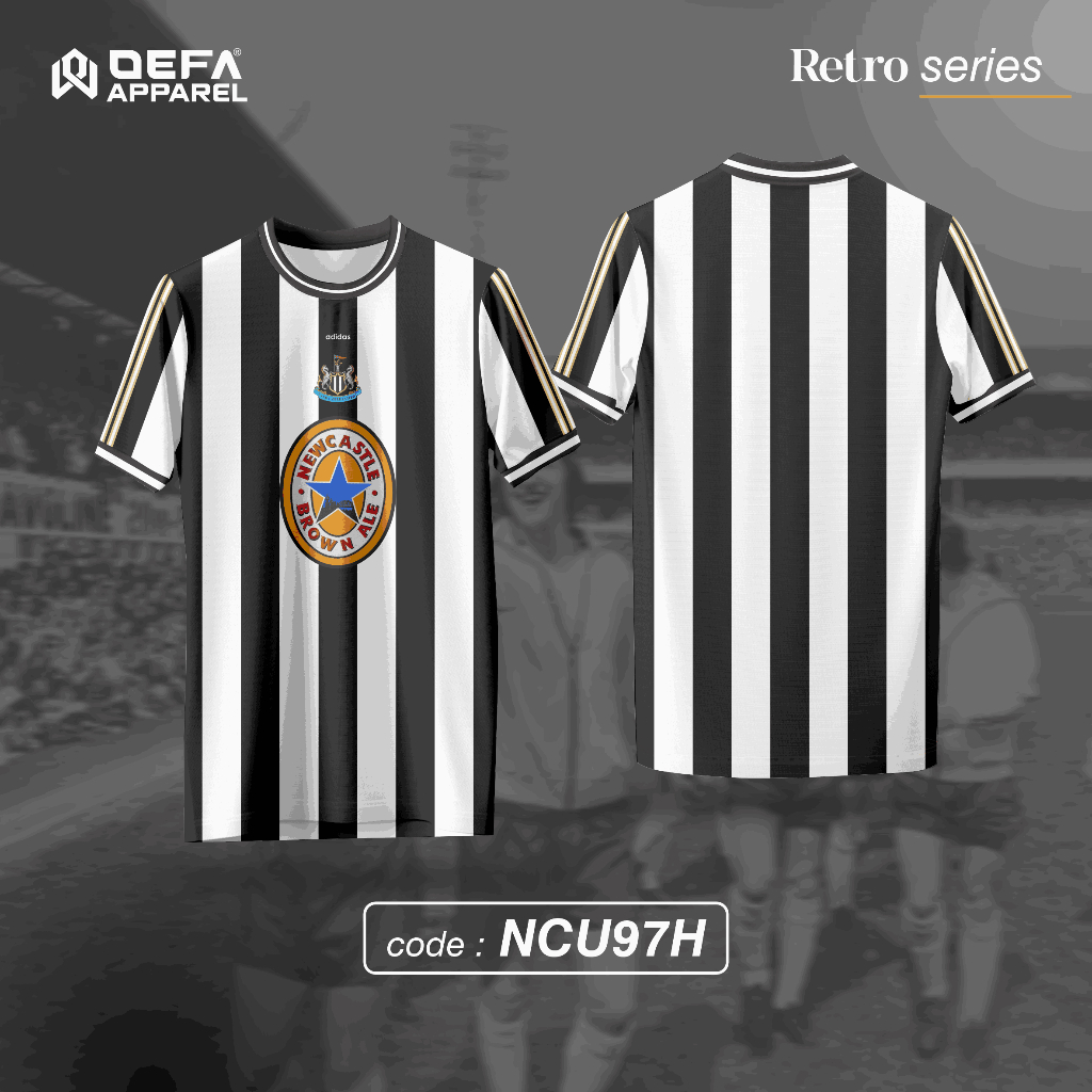 JERSEY NEWCASTLE RETRO - Jersey Futsal / Sepakbola - Full Printing
