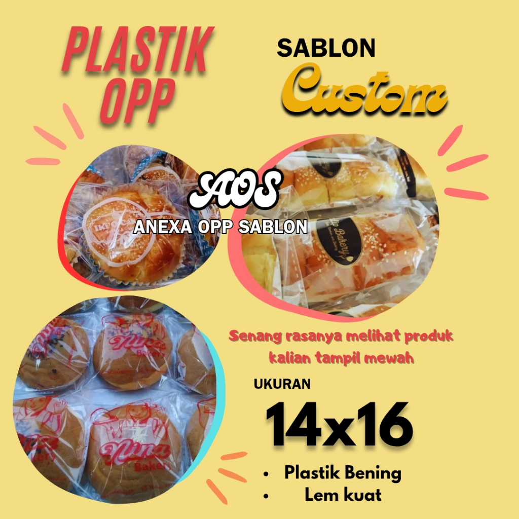 

Plastik OPP LEM 14x16 Sablon 1 & 2 warna