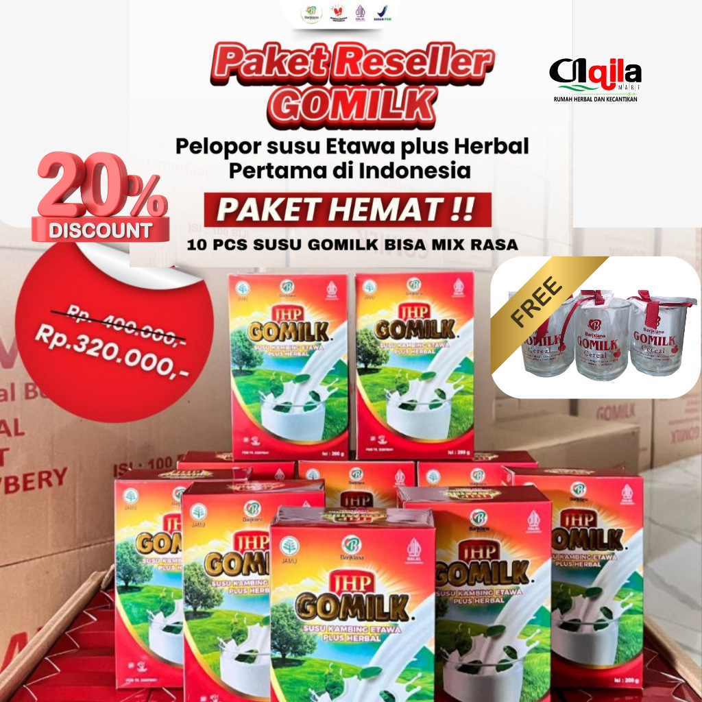 

PAKET RESELLER GOMILK 2025 isi 10 box diskon 20% ( HADIAH CANTIK ) aqilamarttrangsan