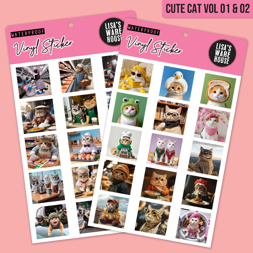 

Sticker Vinyl Cute Cat Volume 01 & 02