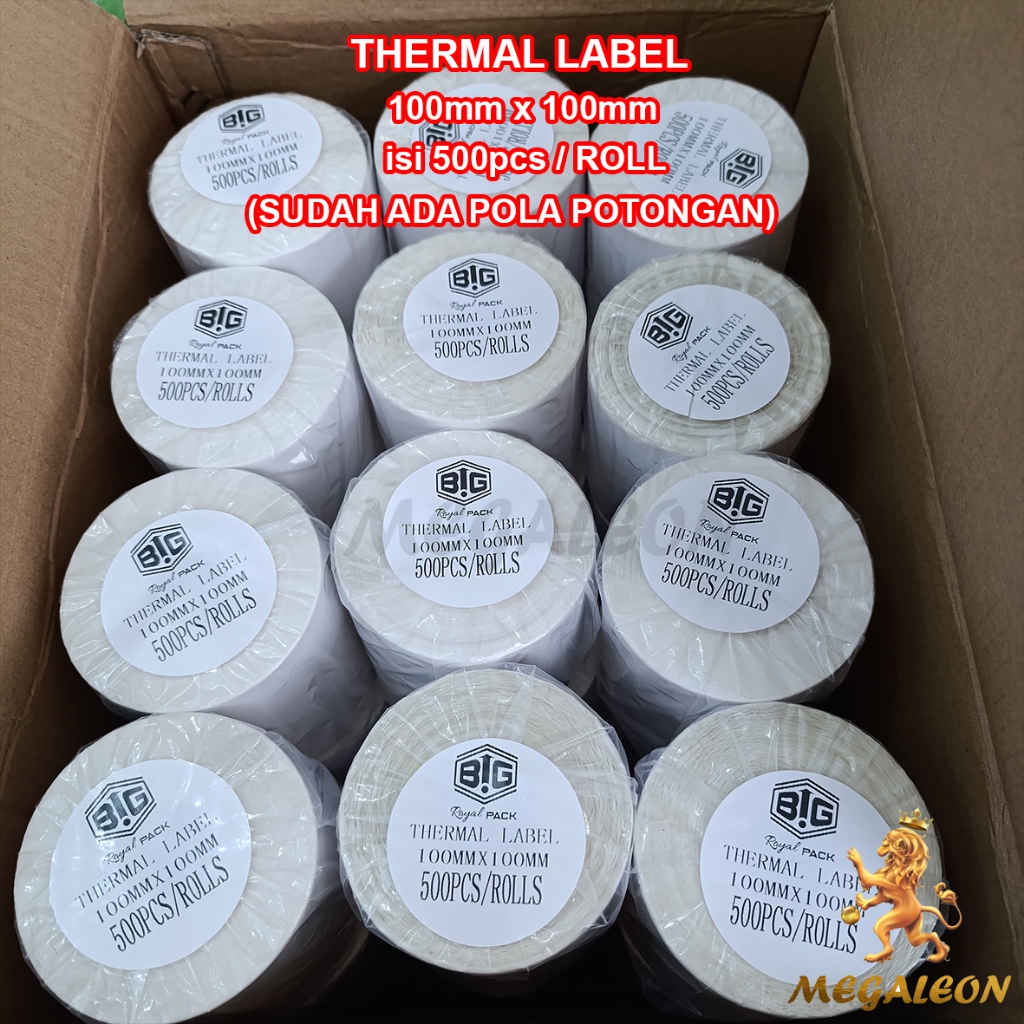 

DUS 36, STIKER LABEL Thermal 100x100 mm 500pcs Sticker Thermal Resi