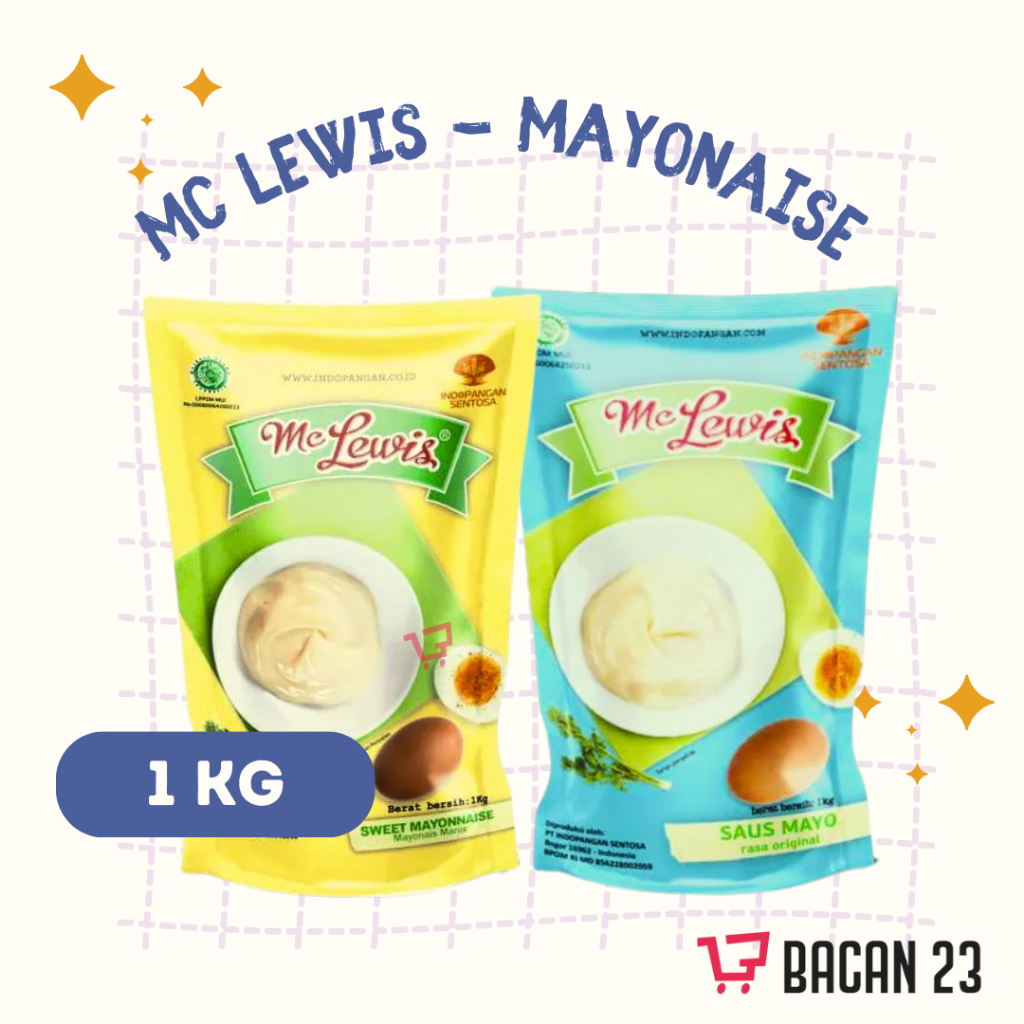 

Mc Lewis Mayonaise 1 kg - Sweet Mayo - Original Mayo - Toko Bacan23