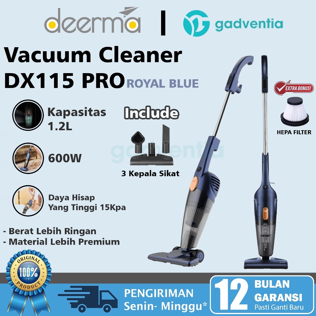 Deerma Vacuum Vakum Cleaner DX115C DX115 PRO Handheld 2in1 Silent Home Penyedot Debu Rumah Sofa Karp