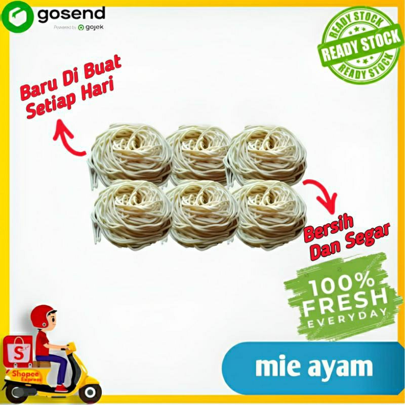 

Mie ayam mentah 500Gr 1 bungkus isi 6 - sayuran segar