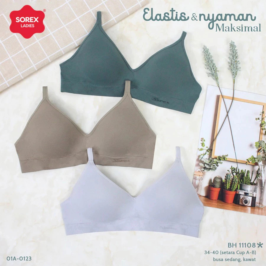 BH BRA SOREX 11108 ADA KAWAT - BH SPORT SOREX 11108 - Bh Bra Sorex 11108 Cup Sedang (34-40) Kait 2 |