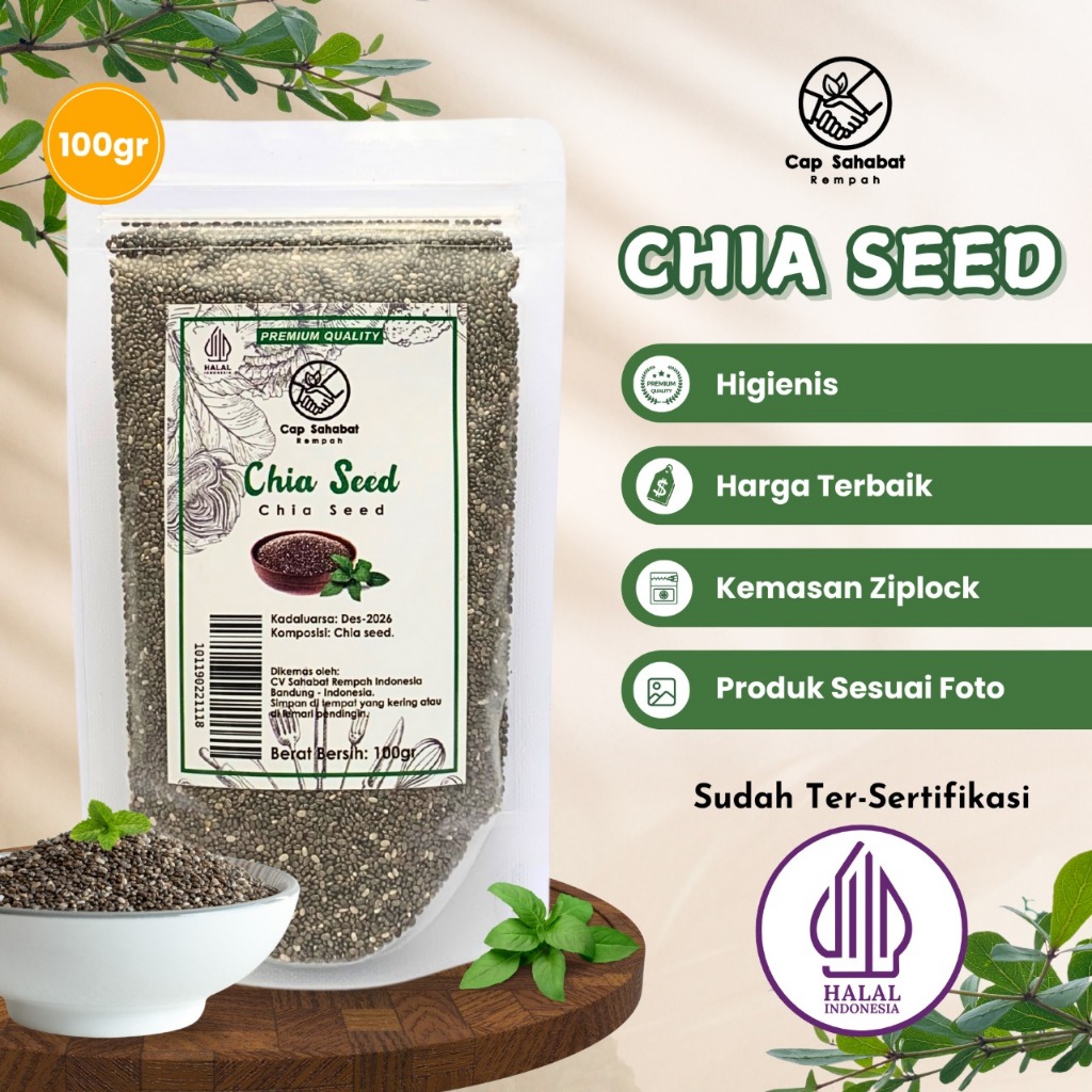 

100gr Organic Black Chia Seed / USDA / Rempah / JSR ORGANIK 100% PREMIUM QUALITY