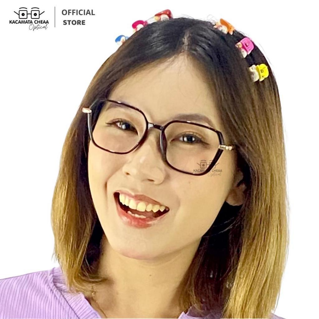 Kacamata BlueRay PhotoChromic AntiRadiasi -CHEAA 18130- Normal Minus Plus Pria Wanita Segi Plastik