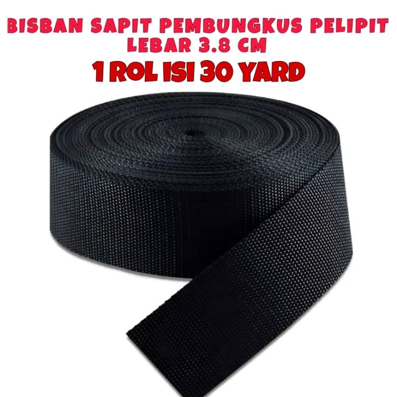 Jaydening (1 Rol Isi 27 Meter) Bisban Pelipit Tali Webbing Pelipit Pembungkus Bisban Webbing Lebar