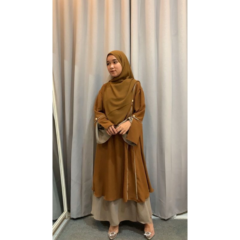 Belvia Setelan Rok Syar'i One Set Tunik Muslimah