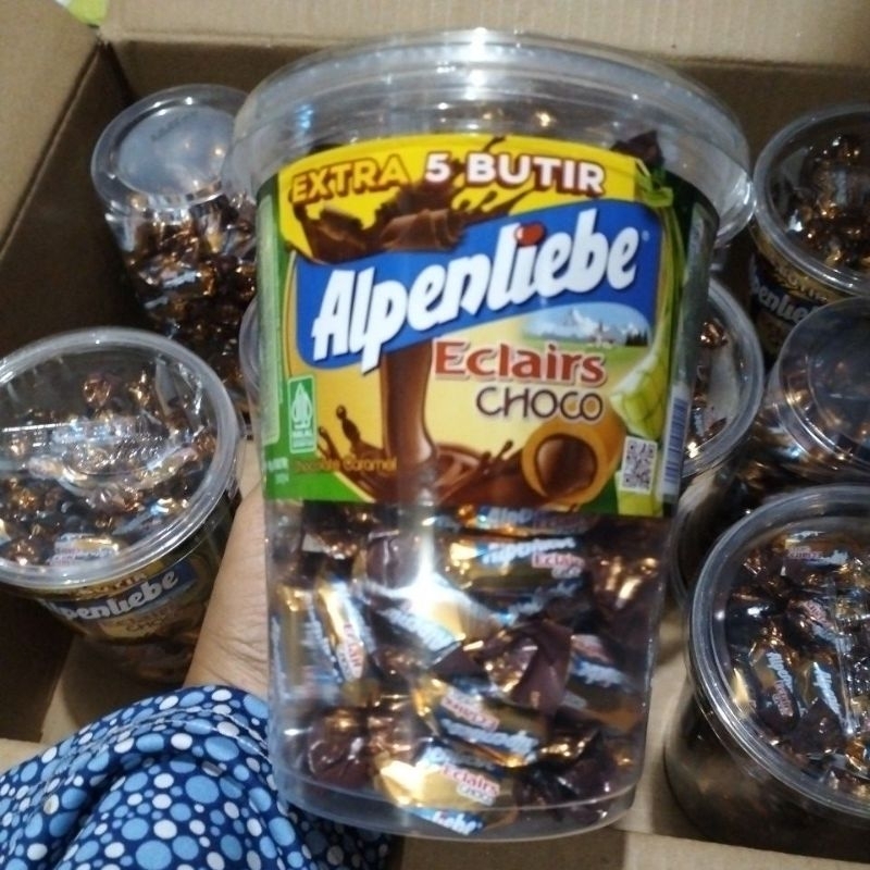 

Alpenliebe Eclairs Choco Toples UK 360gr(-+100Butir) + 18g(5Butir)