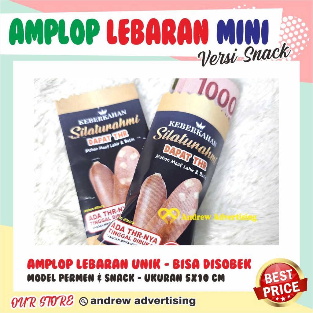 

Amplop Lebaran Mini model Permen dan Snack dan Kartun Unik