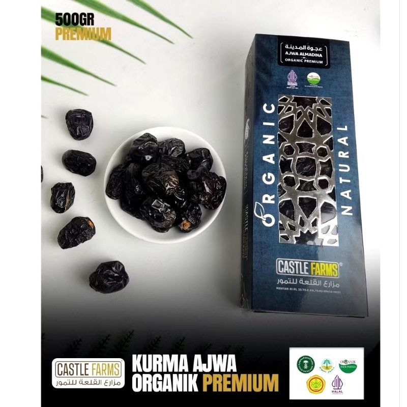 

Kurma Ajwa Premium Organic 500gram Kurma Ajwa Medina || Kurma Ajwa Castle Farm