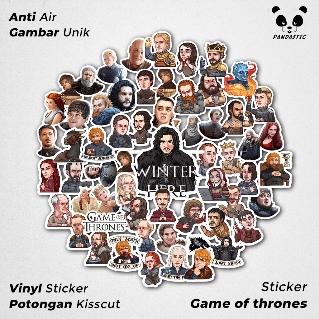 

Stiker Tempel Anime Game of Thrones Paper Vinyl Dekorasi Laptop Koper Tumbler Kulkas DIY