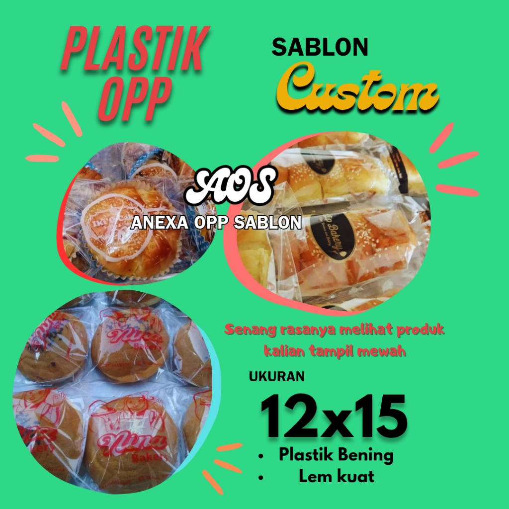 

Plastik OPP LEM 12x15 Sablon 1 warna