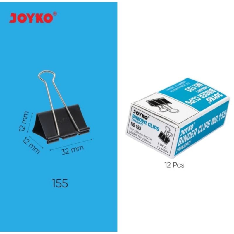 

Binder Clip Klip Penjepit Kertas Joyko Black 155