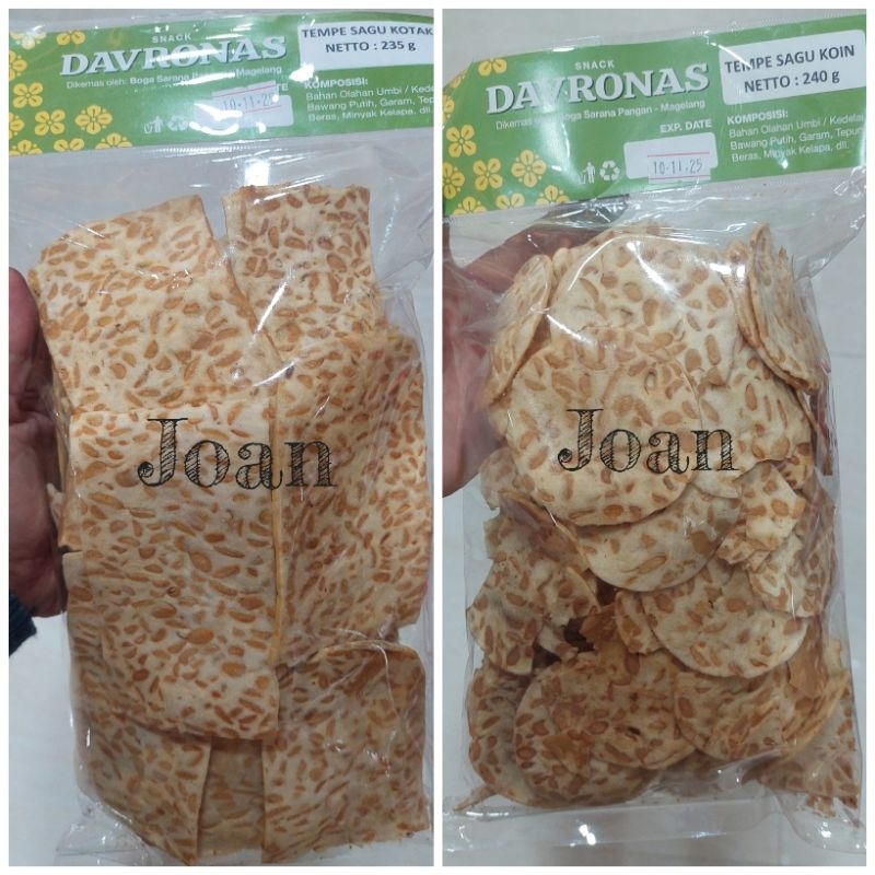 

TEMPE SAGU KOTAK & KOIN 240gr DAVRONAS / Camilan & Oleh Oleh Khas Magelang Jogja Solo