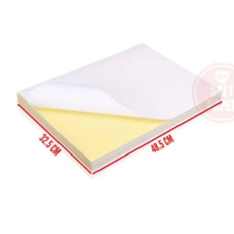 

[HARGA PER 1 PAK ISI 100 LEMBAR] Kertas Sticker Cast Coated / Chromo 1 Pak Ukuran A3+