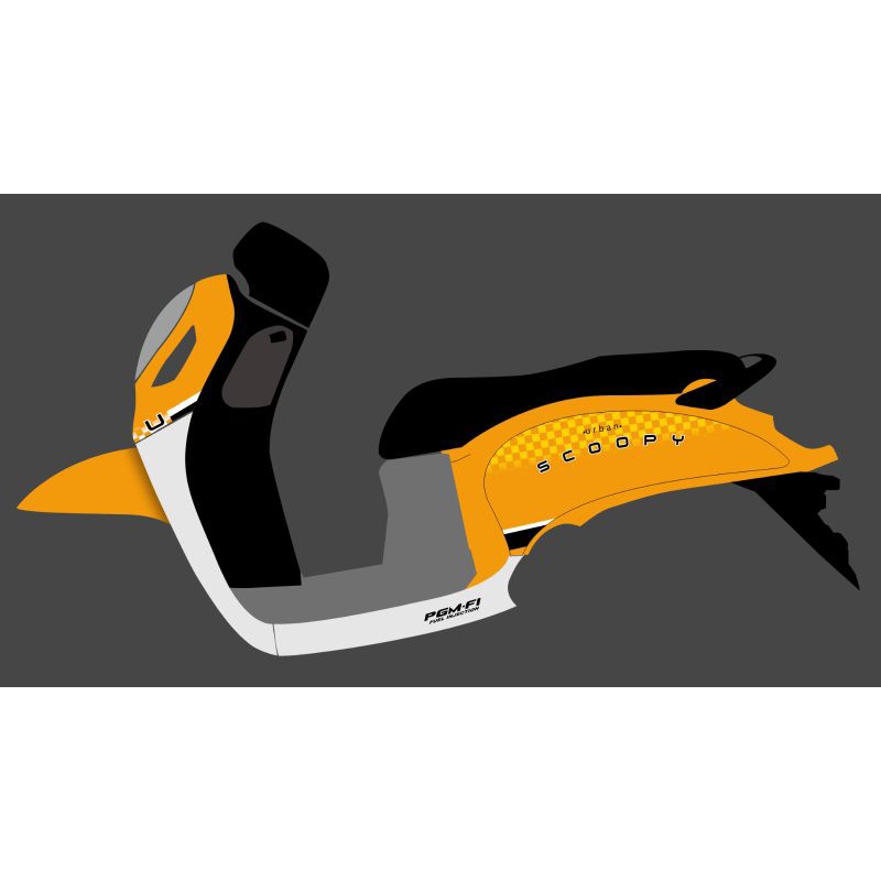 STRIPING STICKER TRANSPARAN SCOOPY 2021-2023 DESAIN URBAN KUNING