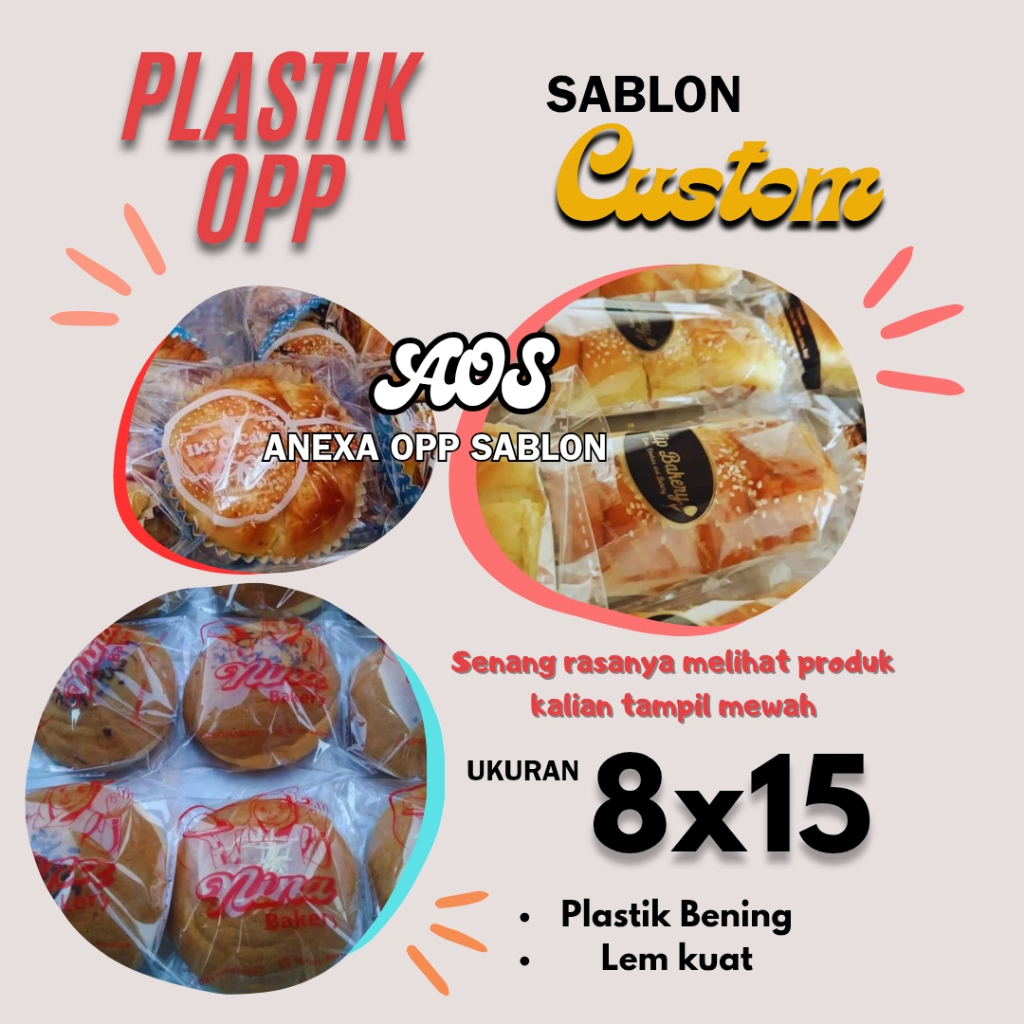 

Plastik OPP LEM 8x15 Sablon 1 & 2 warna