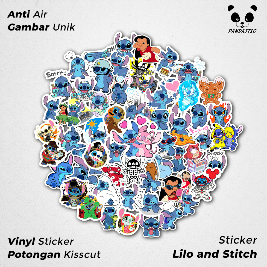 

Stiker Tempel Lilo and Stitch Kartun Film Paper Vinyl Dekorasi Laptop Koper Tumbler Kulkas DIY