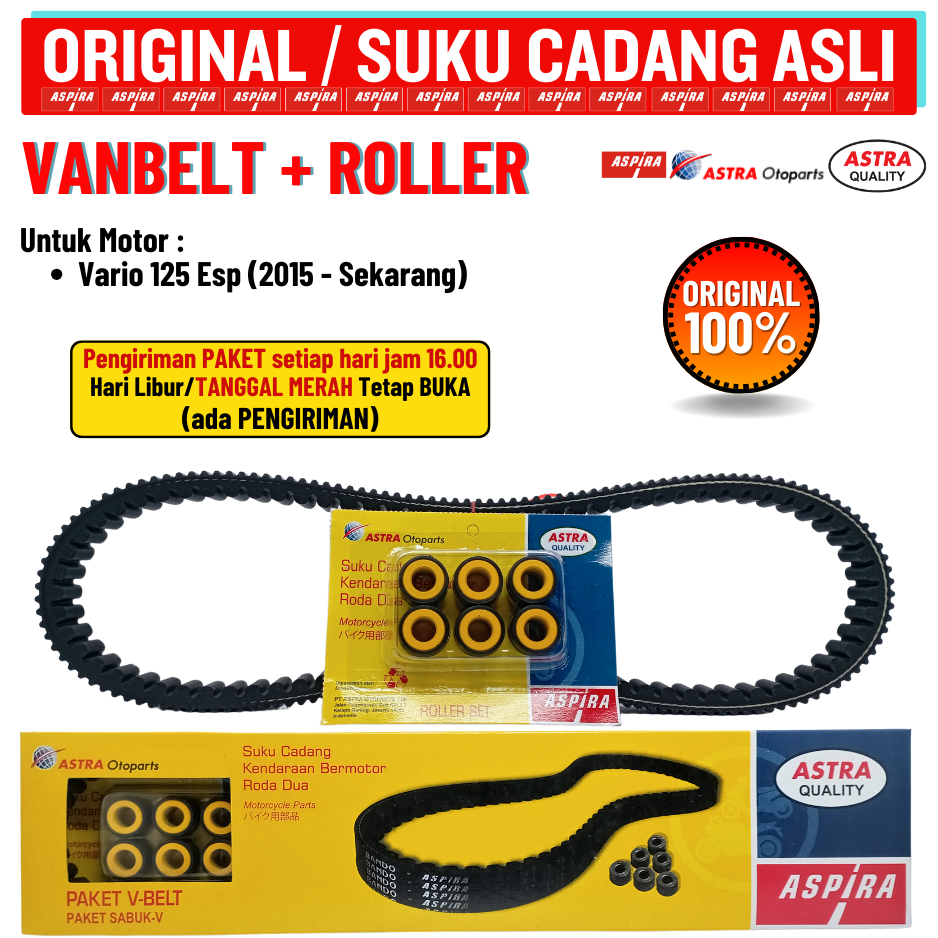 Vanbelt Set Roller Vario 125 Led Original Vario 125 Led Old Vario 125 Led New Aspira